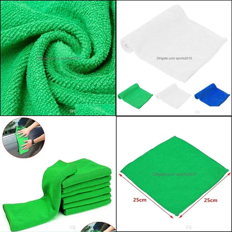10pcs/bag new soft auto detailing green microfiber car towel wash detailing towel cleaning duster for car cleaning