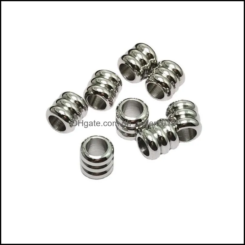 20pcs Stainless Steel Big Hole Spacer Beads Ring Inner hole 2 3 4 5 6 mm for DIY Jewelry Beads Craft Bracelet Necklace Findings 1520