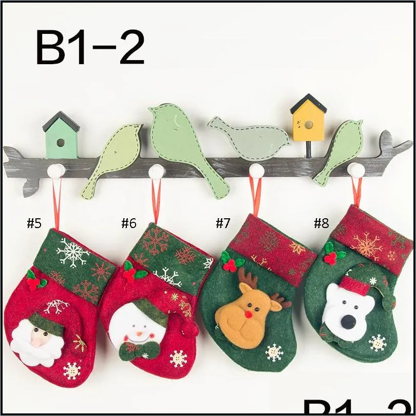 26 styles mini christmas stocking snow design xmas cute home decorations christmas socks candy gifts storage bag christmas decorations