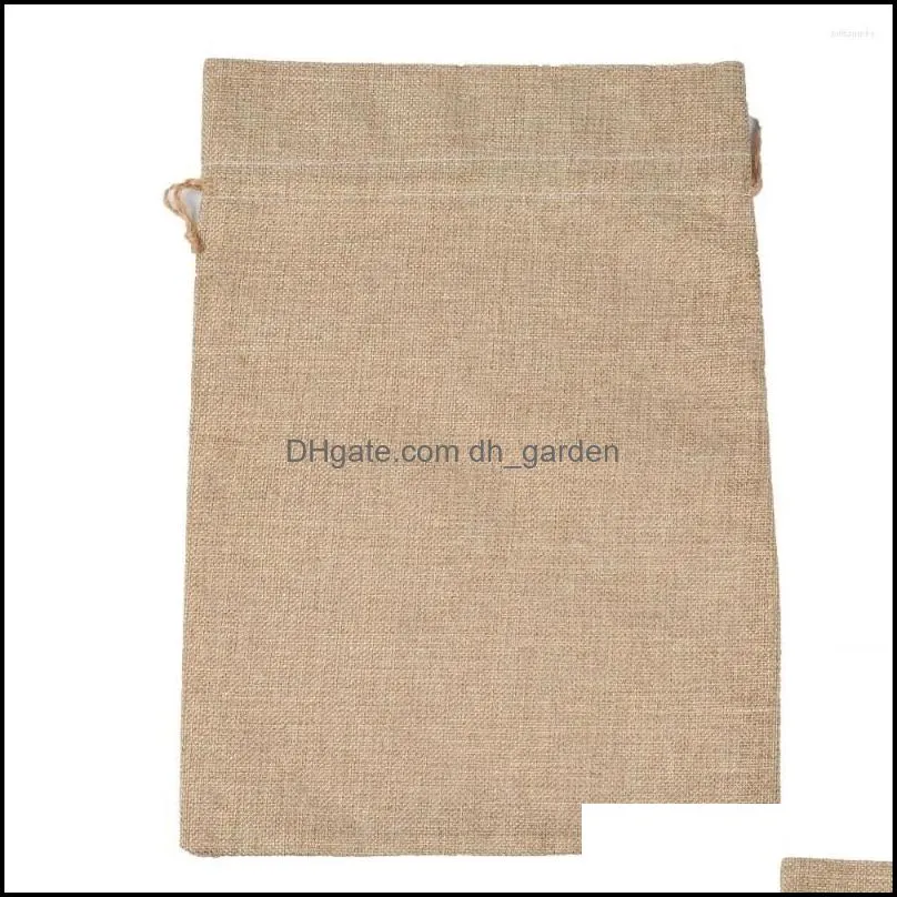 Jewelry Pouches 50Pcs/lot Vintage Natural Burlap 25x35cm Big Bag Gift Candy Bags Wedding Party Decoration Favor Pouch Jute Rice