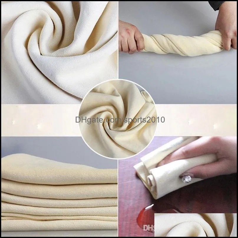 shipping drying cleaning towel natural genuine leather chamois shammy sponge cloth sheepskin absorbent towel car washing 45x55cm