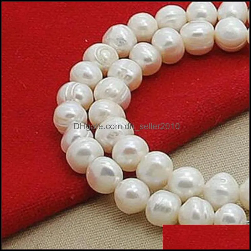 Natural Pearl Necklaces White plated Silver Chain Woman Engagement Wedding Jewelry 748 Z2
