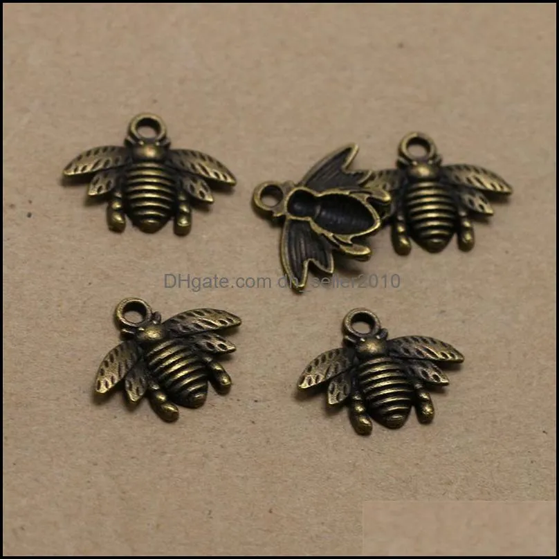 150pcs 21x16mm Zinc Alloy Charms Antique Bronze Plated bumblebee honey bee Charms for Jewelry Making DIY Handmade Pendants