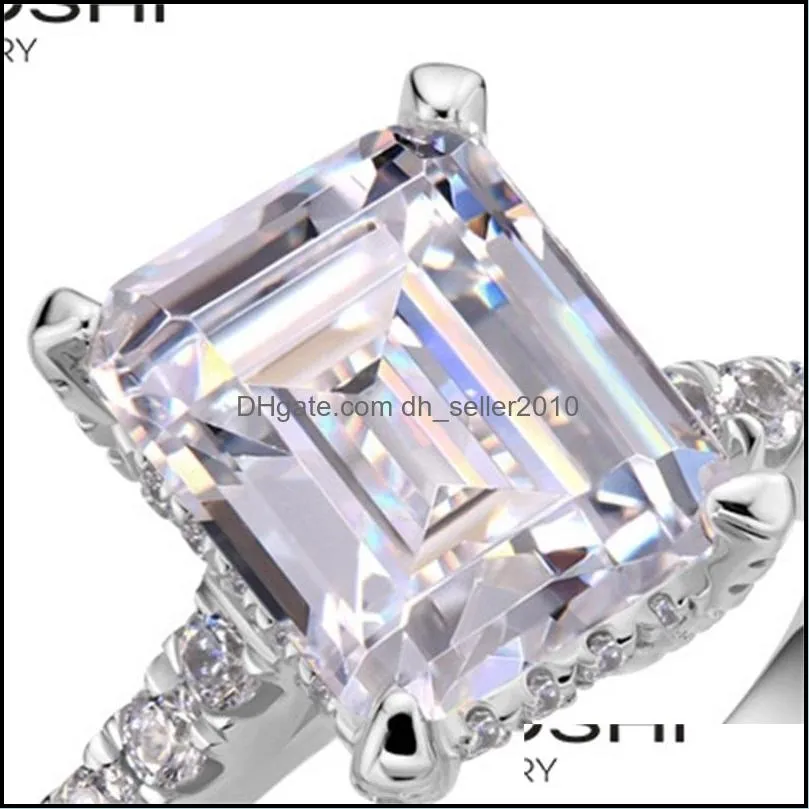 Elegant Promise ring 925 Sterling silver Statement Party Ring Diamond Wedding band rings for women Jewelry