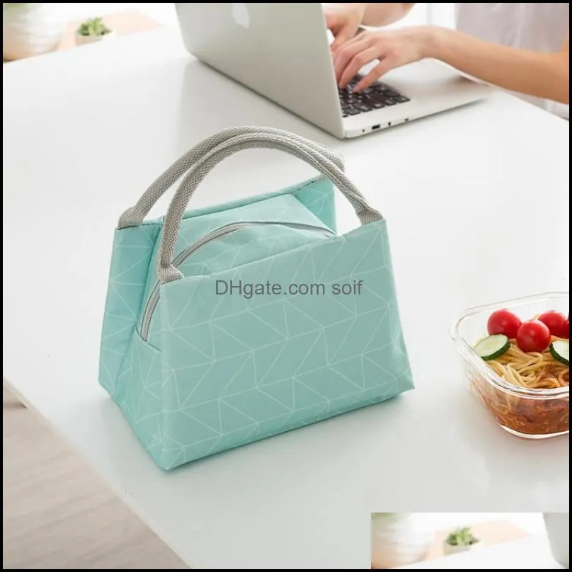 Thermal Food Picnic Lunch Bags Simple Easy To Carry Insulated Bento Bag Practical Oxford Cloth Containers With Handle 7 2ym WW