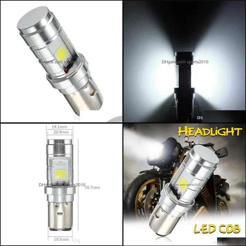 ba20d 10w 1000lm led lighting motorcycle moped atv headlight bulb scooter accessoire 12v24v white motorbike head lamp