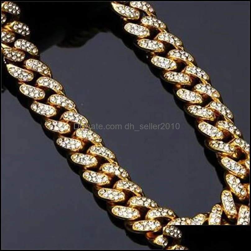 Bling Diamond Iced Out Chains Necklace Mens Cuban Link Chain Necklaces Hip Hop Personalized Jewelry for Women Men