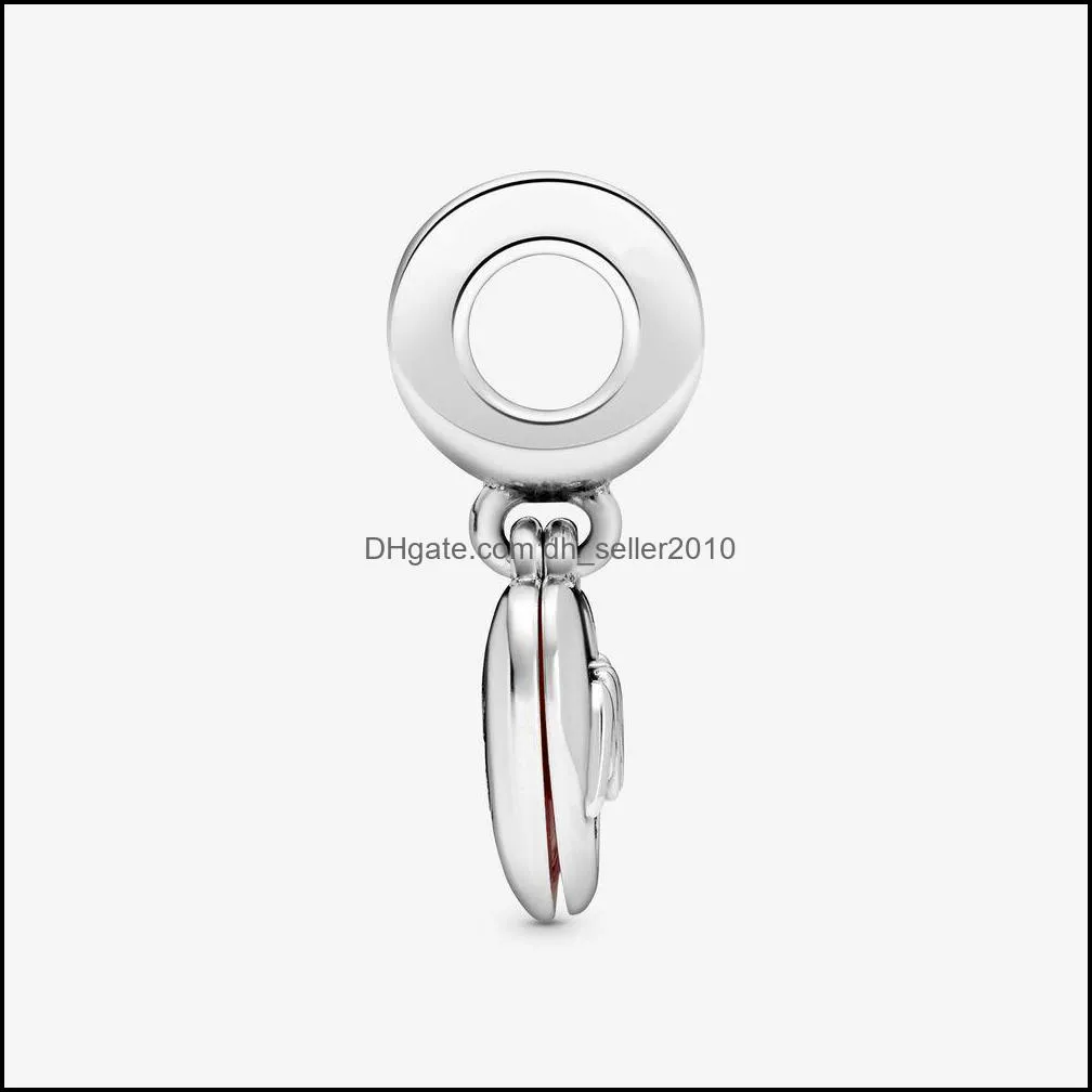 100% 925 Sterling Silver Mom Script Heart Dangle Charm Fit Original European Charm Bracelet Fashion Jewelry Accessories