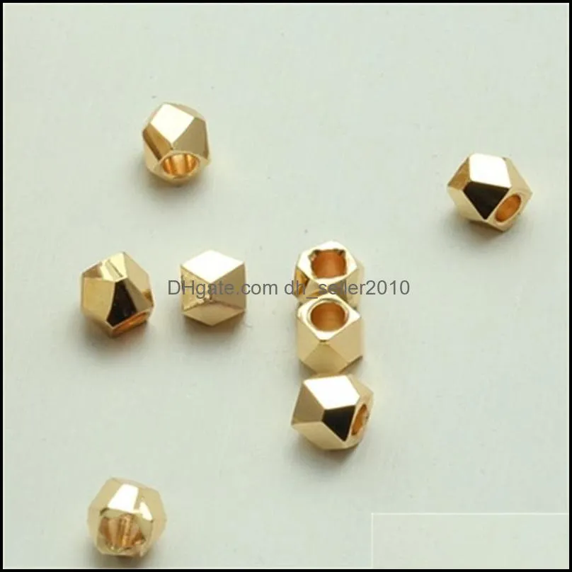 Polygon Cut DIY Bead Handwork Jewelry Accessories Bracelet Beaded Loose Beads Metal Copper 2.5MM 3MM 4MM 5MM