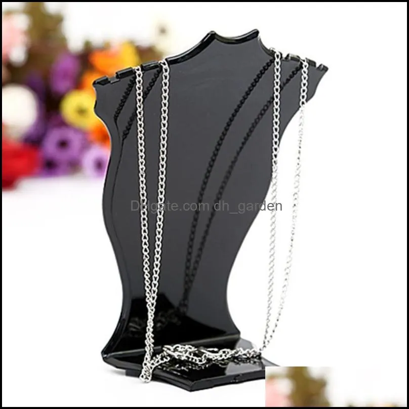 Jewelry Pouches Bags Plastic Pendant Necklace Chain Earring Bust Hard Display Stand Holder 12.5cmx10cm Drop Ship Brit22