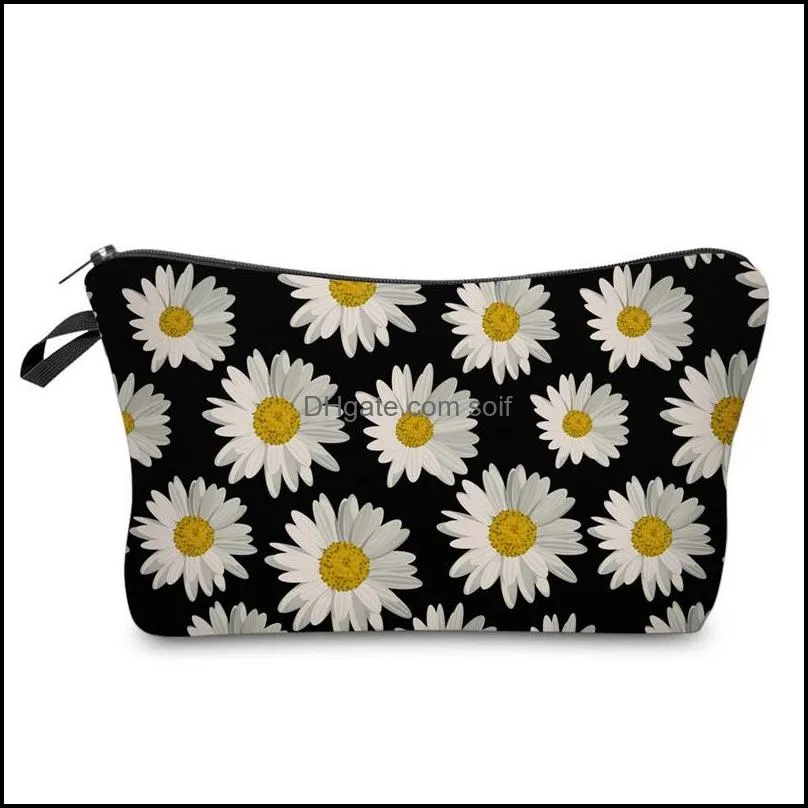 3D Digital Daisy Printing Clutch Bag Waterproof Home Furnishing Travel Ladies Handbags Dumpling Envelope Wash Storage Bags Customized 5XS