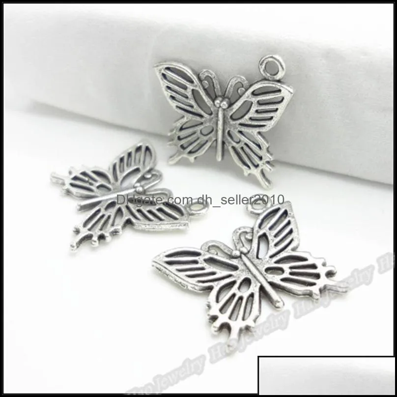 20pcs Charms Hollow Butterfly 20x19mm Tibetan Silver Color Pendants Antique Jewelry Making DIY Handmade Craft 1426 Q2