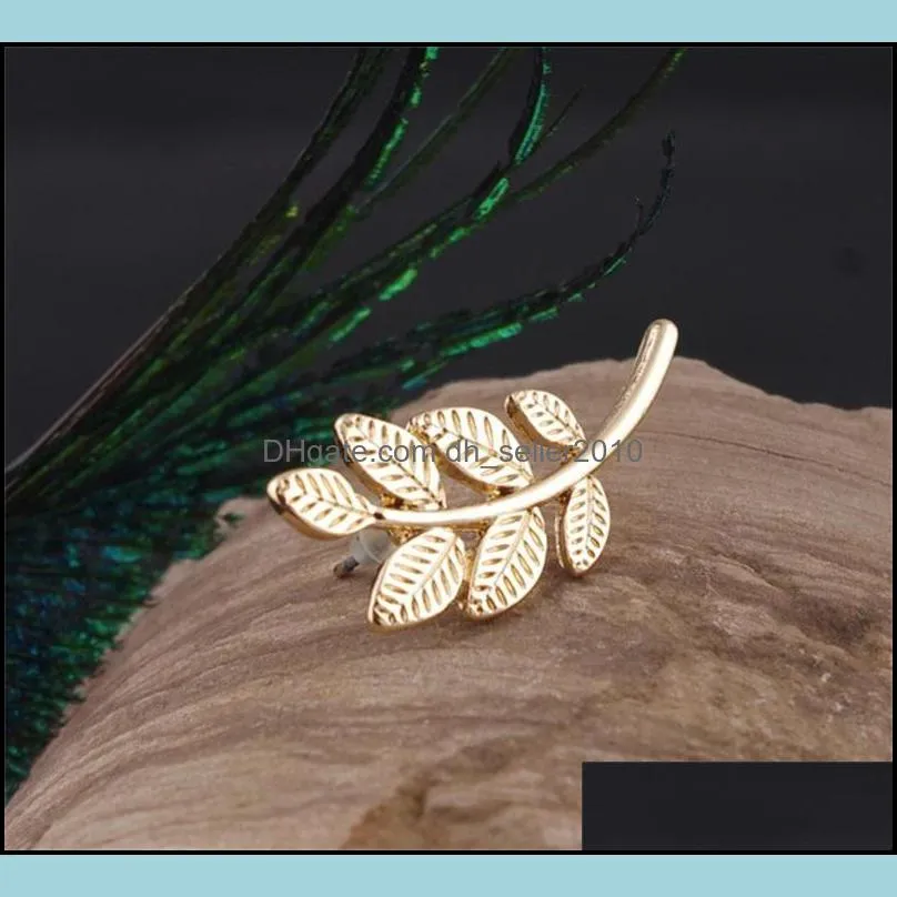 Leaf Shape Earrings Ear Clip Stud Earrings Fashion Jewelry for Women Wholesale