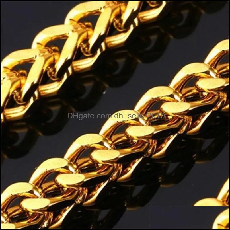 Collare Chain Necklace Men Stainless Steel Gold/Black Color Link Chain Wholesale Hippie Men Jewelry N2601 432 Q2