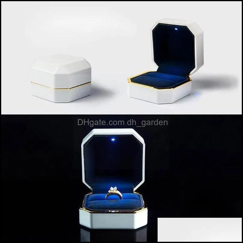 Jewelry Pouches Bags High-quality Flannel Pendant Ring Box Led For Marriage Proposals Valentine`s Day Gift Q9q4 Brit22