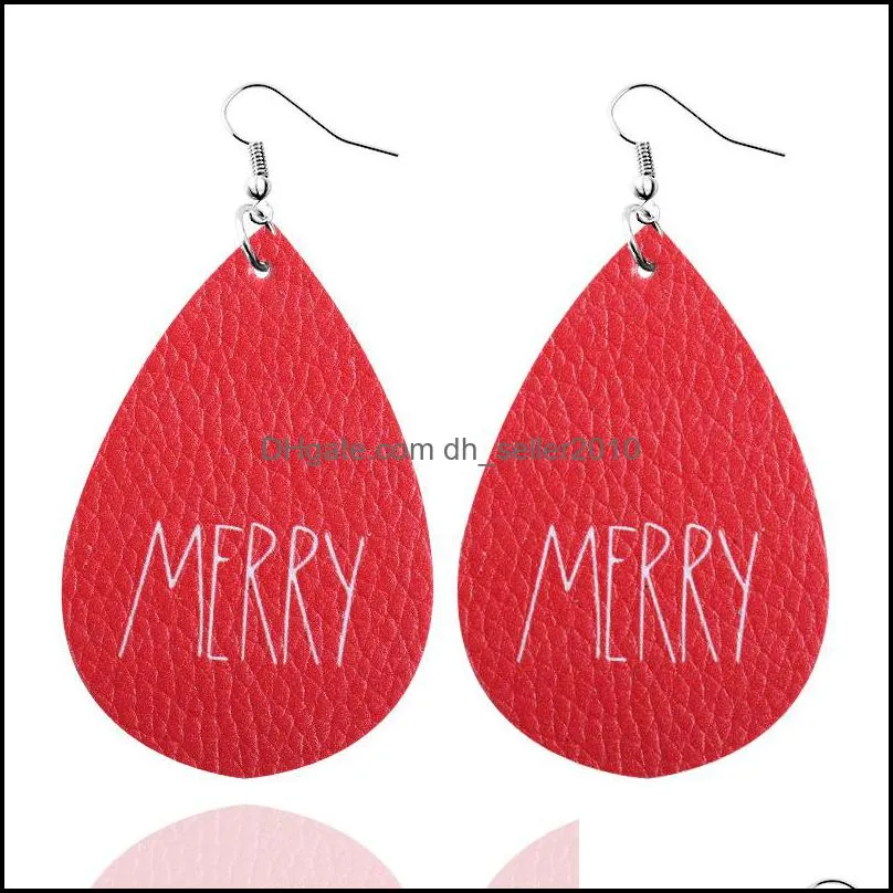 Christmas Element Women Leather Earrings Jewelry Plated Silver Lady Fashion Dangle Earring Plaid Leather Eardrop 2020 2 1yc J2