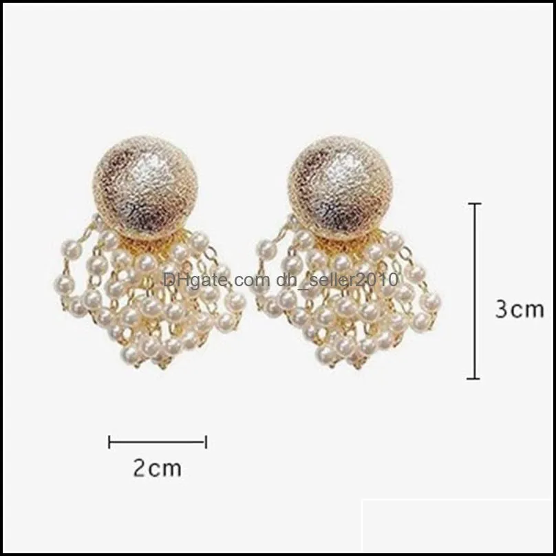 Tassel String Earrings Texture Personality Simple Bead Button Jewelry Women Bridal Fashion Accesories Eardrop Gifts Wedding 4zy K2