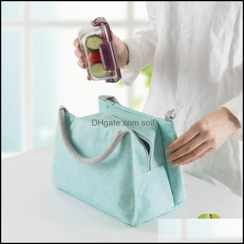 Thermal Food Picnic Lunch Bags Simple Easy To Carry Insulated Bento Bag Practical Oxford Cloth Containers With Handle 7 2ym WW