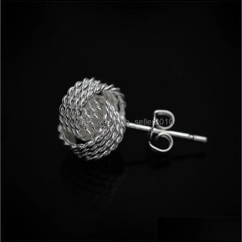 Stud tennis sterling silver plate jewelry earring for women WE013,fashion 925 silver eaarings76 Q2