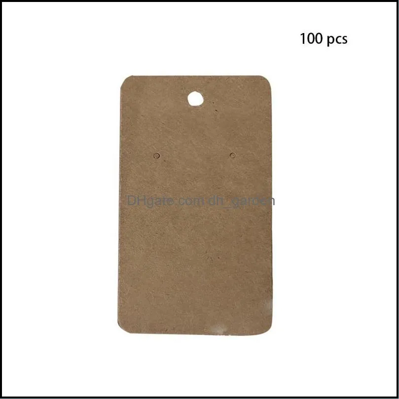 Jewelry Pouches Bags 100pcs Board Homemade Package Earring Cards Gift Plain Label Accessories Hanging Display Holder Tag Cardboard Paper