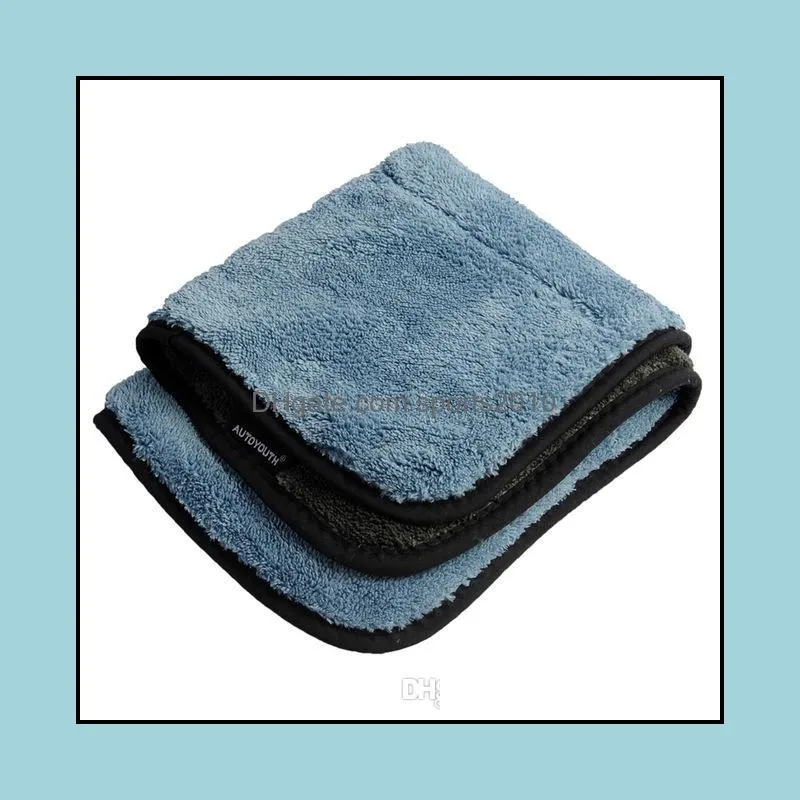 2x 800gsm 45cmx38cm super thick plush microfiber car cleaning cloths car care microfibre wax polishing detailing towels