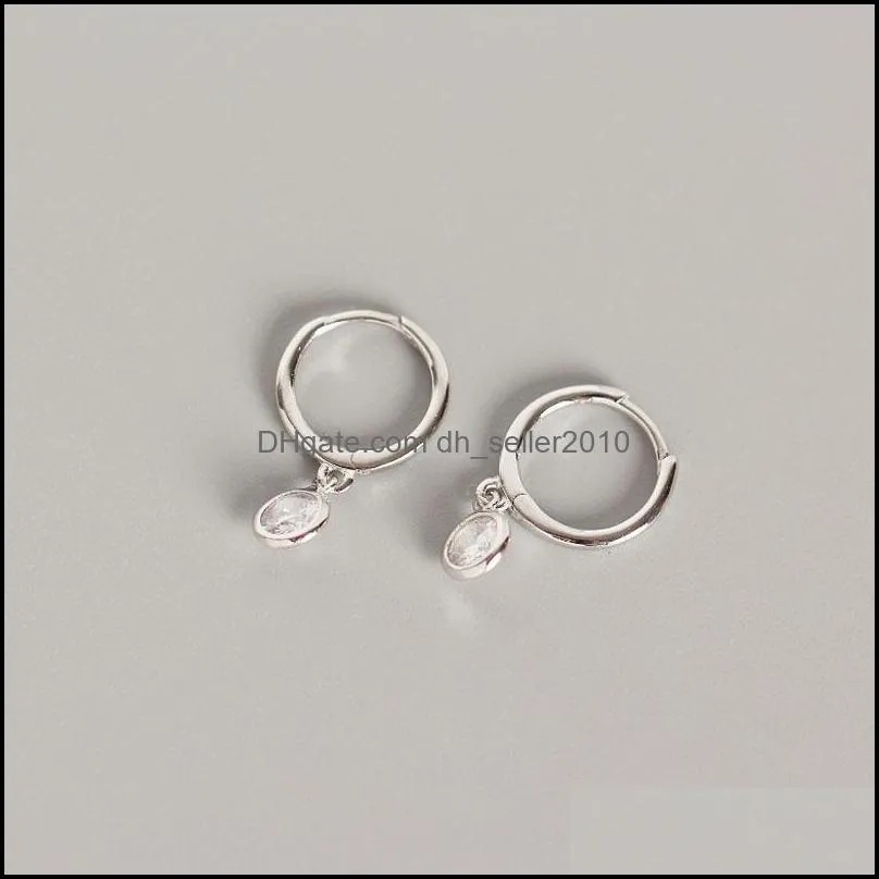 Solid 925 Sterling Silver Retro Rivit Cartilage Stud Earrings For Woman Girls Bling Zircon Piercing Earring Pendientes