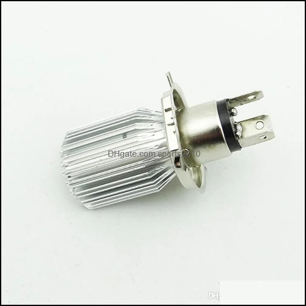 1 x h4 18w 12v motorcycle lighting led headlight 6000k moto bulbs hi/lo beam front lights cob moped scooter motobike lamp xenon white