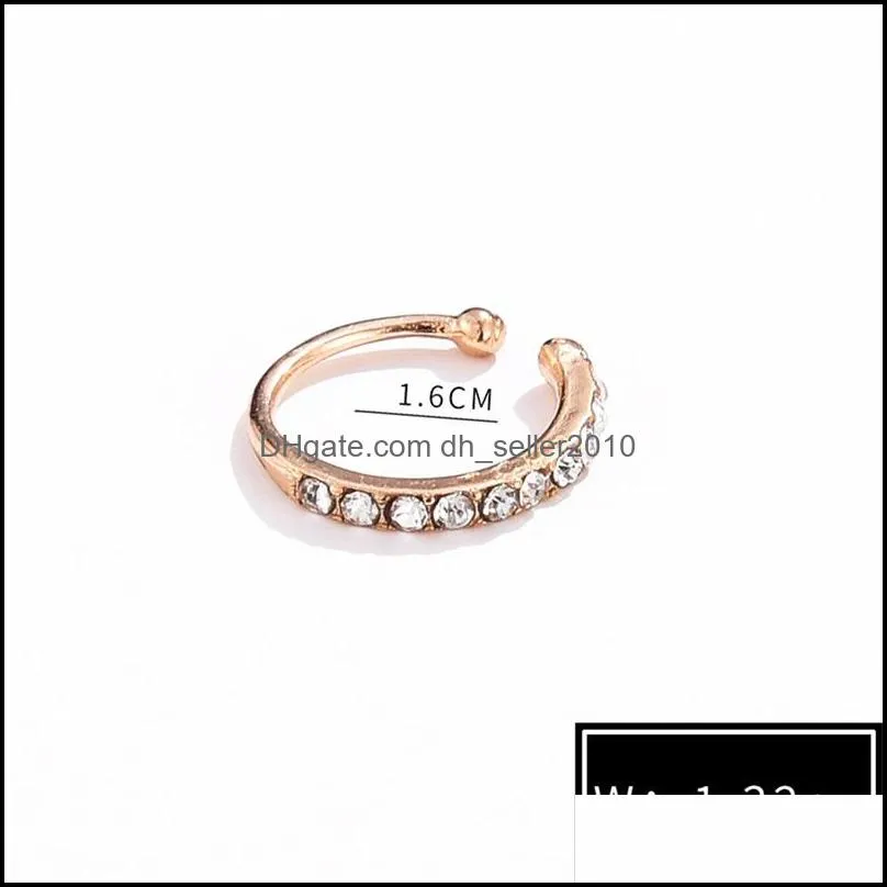 1PC Tiny Ear Cuff, Dainty Conch Huggie CZ Non Pierced Diamond Nose Ring Fashion Jewelry Women Gift 1158 T2