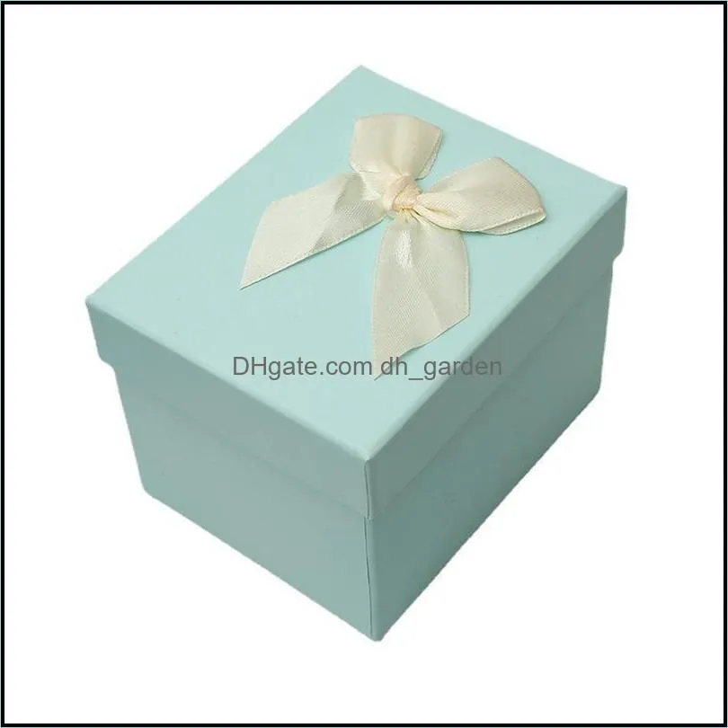 Jewelry Pouches Bags Ribbon Bow-knot Box Light Blue Accessories Case Perfume Watch Lipstick Candy Packaging Msee pic Lovers Birthday Gift