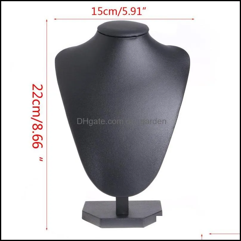 Jewelry Pouches Bags 124A 22 15cm Leather Necklace Pendant Neck Model Props Display Stand Holder Brit22