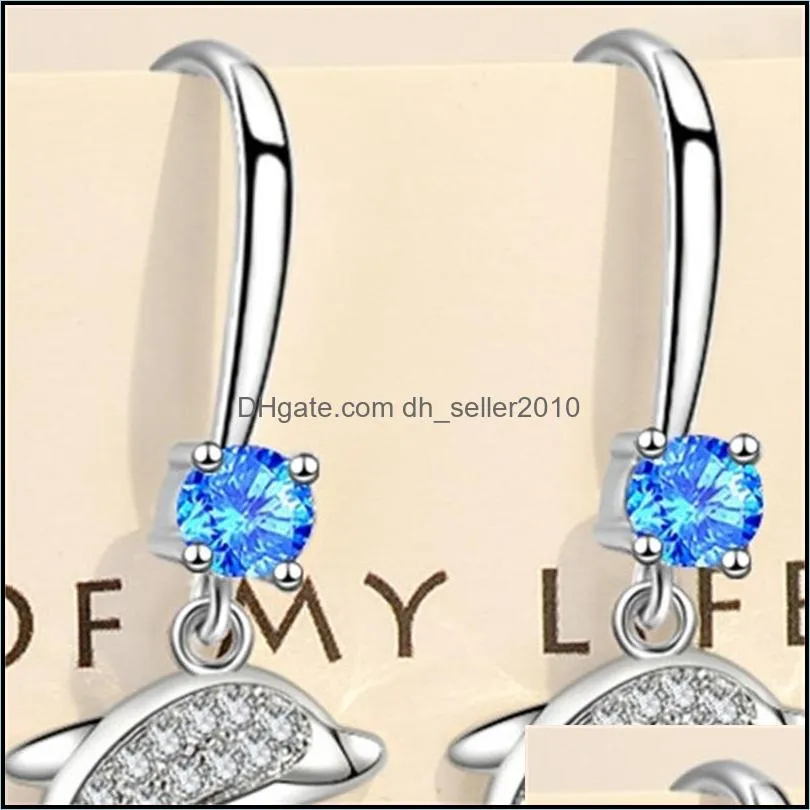 925 sterling silver women`s fashion jewelry crystal zircon long tassel simple  hook earrings