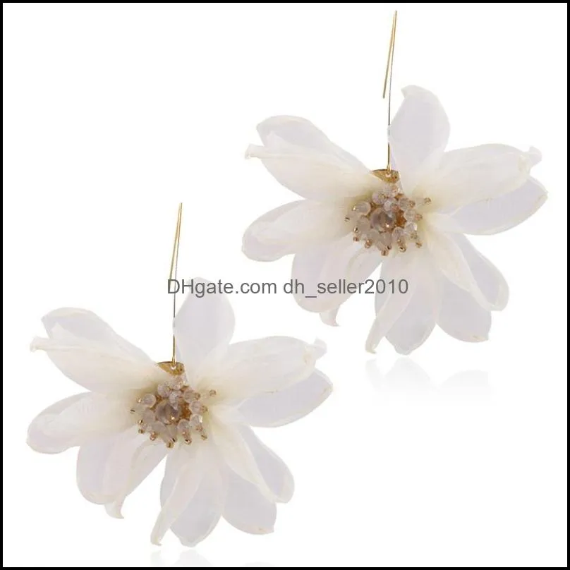 holiday wind fairy air cloth art big Petal Flower Earrings forest Earrings female Korean temperament  Earrings 448 Z2