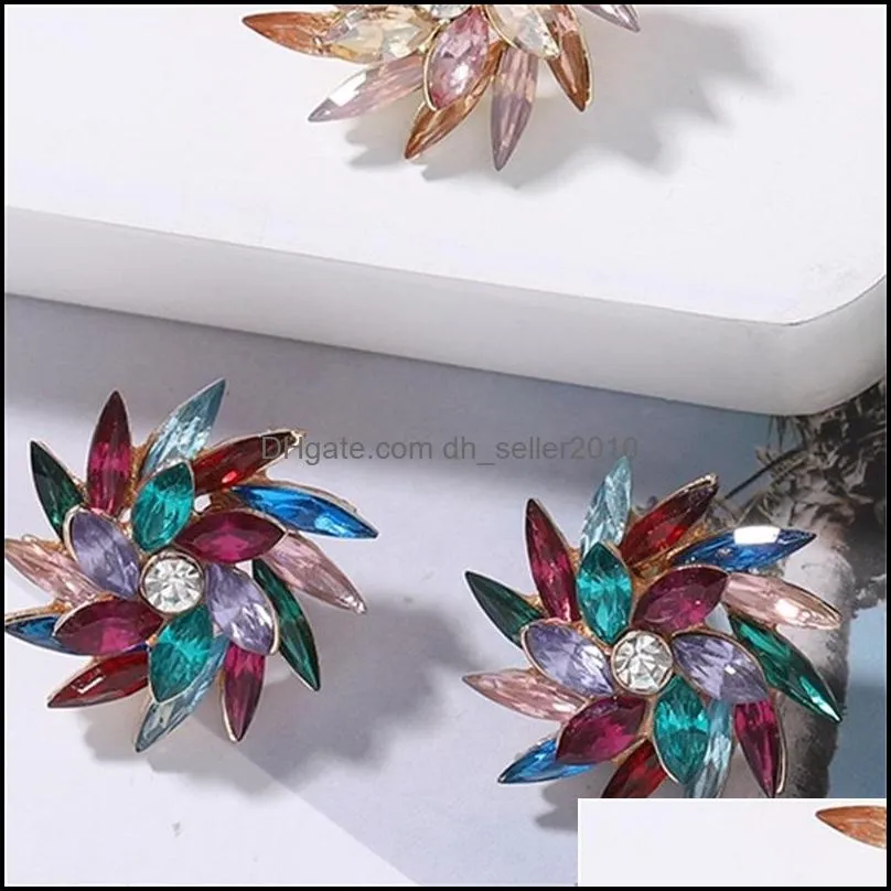 Boho Fashion Colorful Windmill Flower Earrings For Women Summer Elegant Stud Earrings Dress Accessories Jewelry Gifts2192 Q2