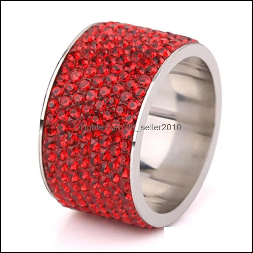 316L stainless steel Womens Wedding rings Jewelry anillos de acero inoxidable para mujer Wholesale CZ Crystal Pave