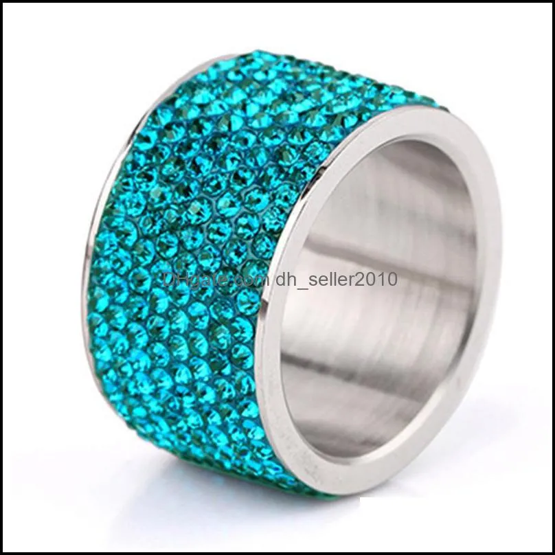 316L stainless steel Womens Wedding rings Jewelry anillos de acero inoxidable para mujer Wholesale CZ Crystal Pave