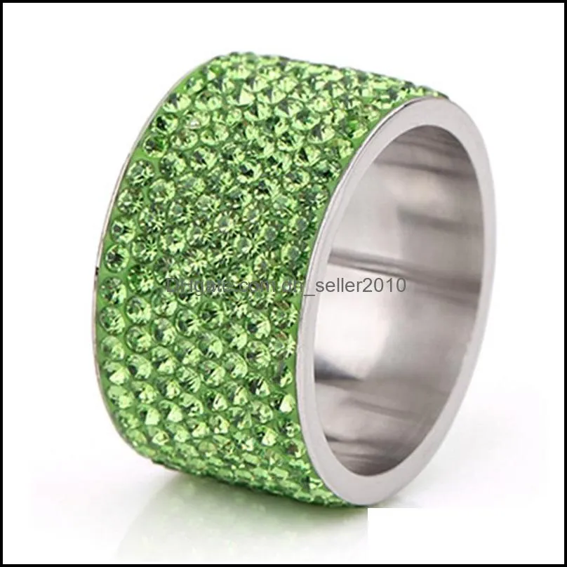 316L stainless steel Womens Wedding rings Jewelry anillos de acero inoxidable para mujer Wholesale CZ Crystal Pave