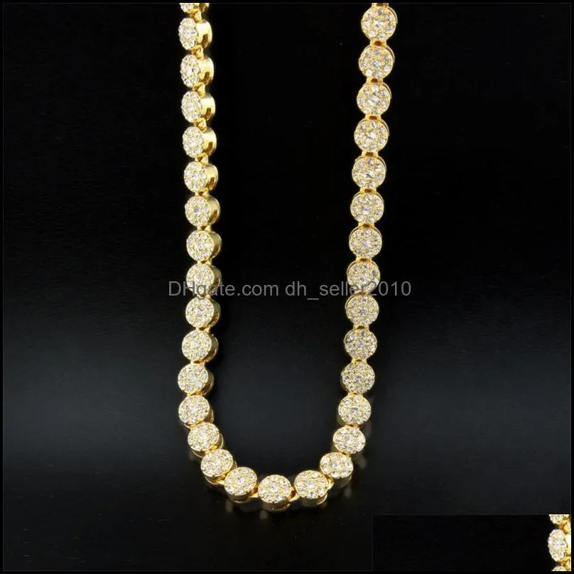 MEN 1 ROW Cluster Chain ICED OUT YELLOW GOLD PLATED HIP HOP BLING CZ CHAINs NECKLACE JEWELRY