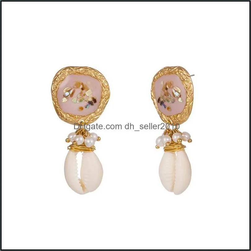 Dangle Chandelier Shell Manual Entanglement Earrings Fashion Plated Gold Earring Jewelry Women Ear Studs New Pattern 6 7nm F2B