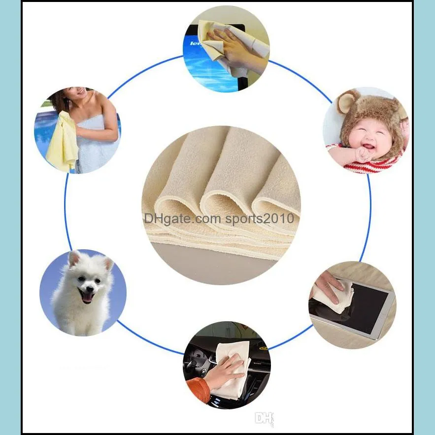 drying cleaning towel natural genuine leather chamois shammy sponge cloth sheepskin absorbent towel car washing