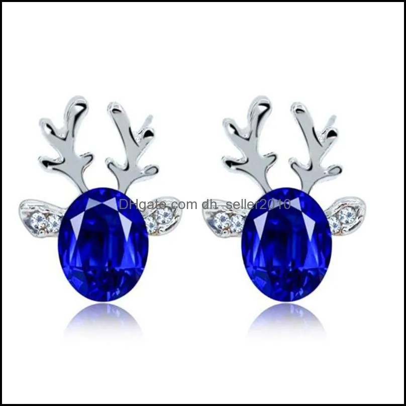 Crystal Ear Studs Fashion Rhinestone Antlers Three Dimensional Jewelry Women Reindeer New Stud Earrings Christmas 1 08jk K2B