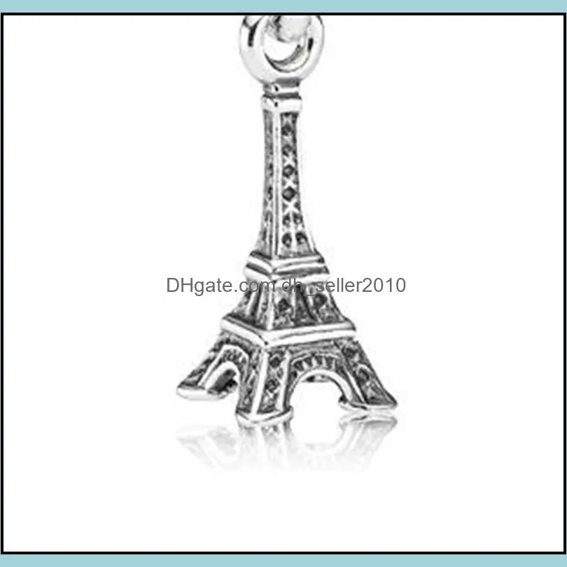 100% 925 Sterling Silver Paris Eiffel Tower Dangle Charm Fit Original European Charm Bracelet Fashion Jewelry Accessories