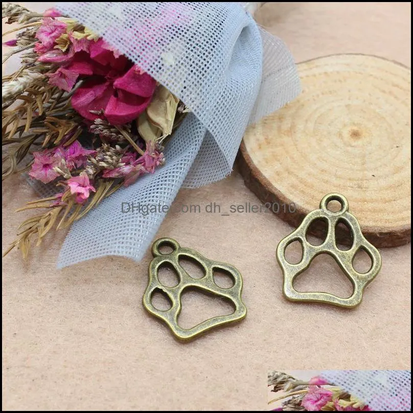 100pcs Charms dog bear paw 19*17mm Antique Making pendant fit,Vintage Tibetan Silver,DIY bracelet necklace 441 T2