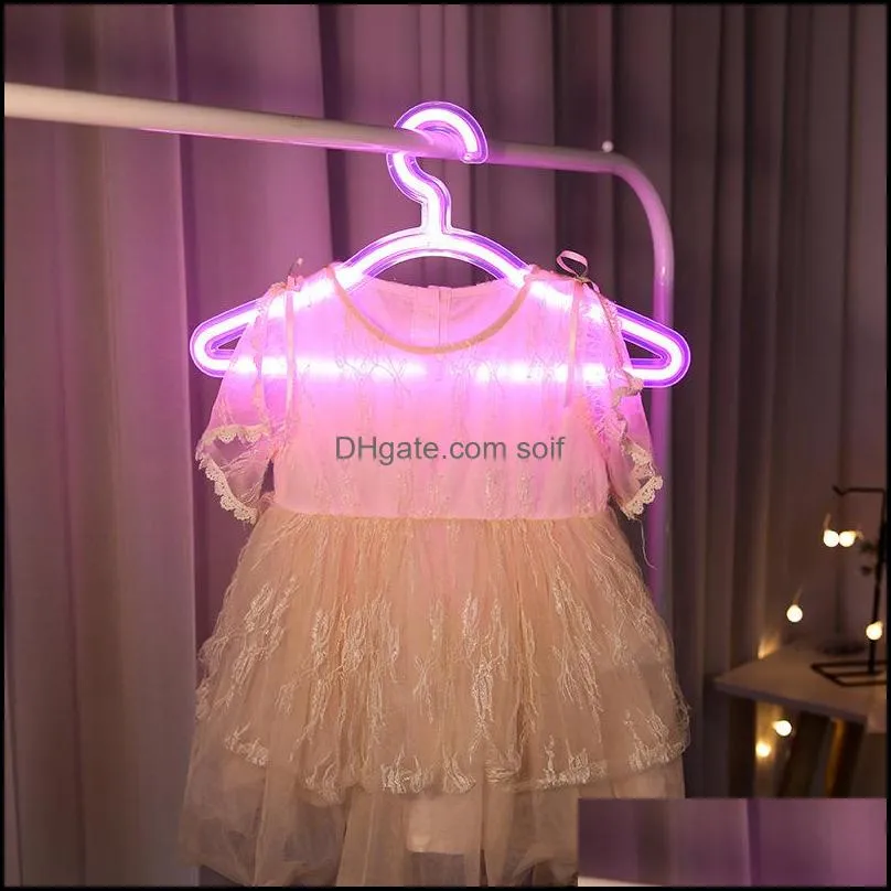 Creative Led clothes hanger neon light Clothes Hangers ins lamp proposal romantic wedding dress decorative clothes-rack 116 p2