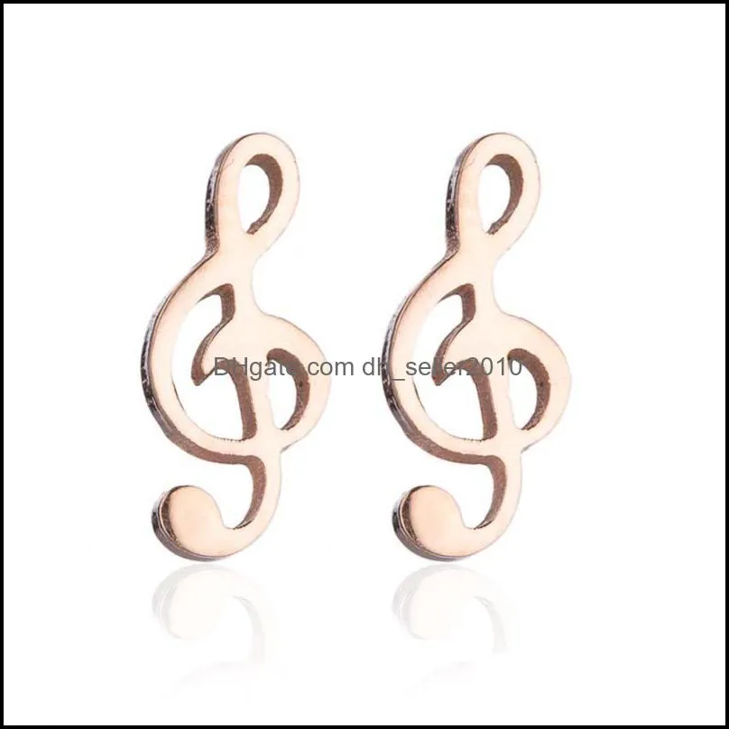 Mini Music Earrings Stainless Steel Lovely Small Ear Studs for Women Charm Musical Note Earring Jewelry gift Brincos Mujer