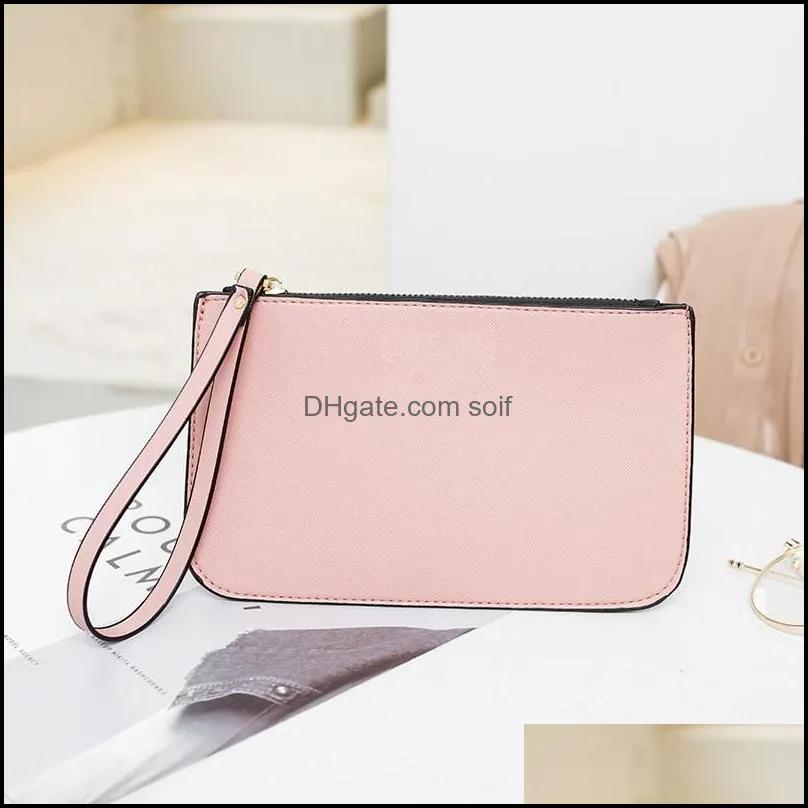 Handbag Coin Purses Leather bag Fashion Simple Women Purse Hand Bag Zipper Buckle Card Holder Coin Purses Solid Wallets Money 27 L2