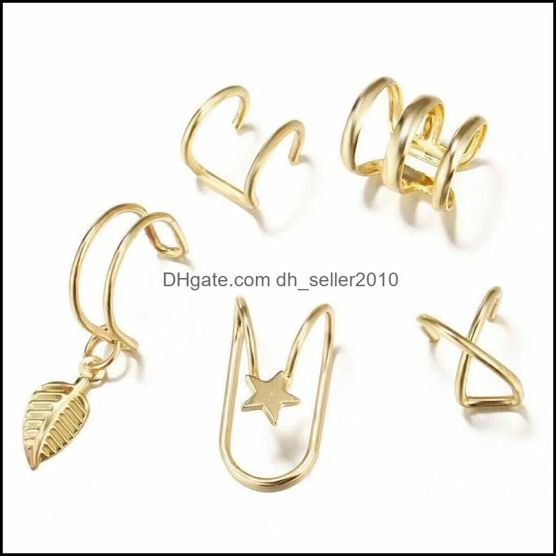 6Styles Ear Wrap Crawler Hook Earrings for Women Surround Auricle Diagonal Stud Copper Inlaid Zircon Piercing Earrings 477 Q2