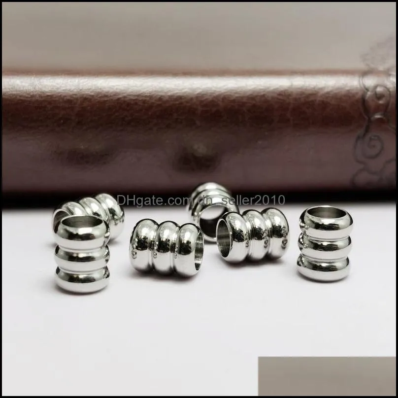 20pcs Stainless Steel Big Hole Spacer Beads Ring Inner hole 2 3 4 5 6 mm for DIY Jewelry Beads Craft Bracelet Necklace Findings 1520