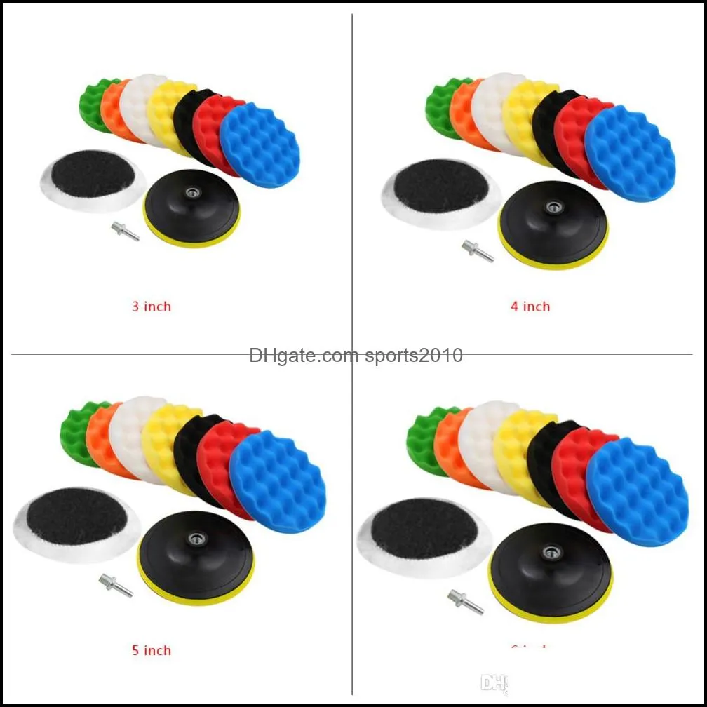 10 pcs car sponge polishing pad set buffing waxing pad for car polisher buffer drill adapter wheel polisher 3 4 5 6 optional