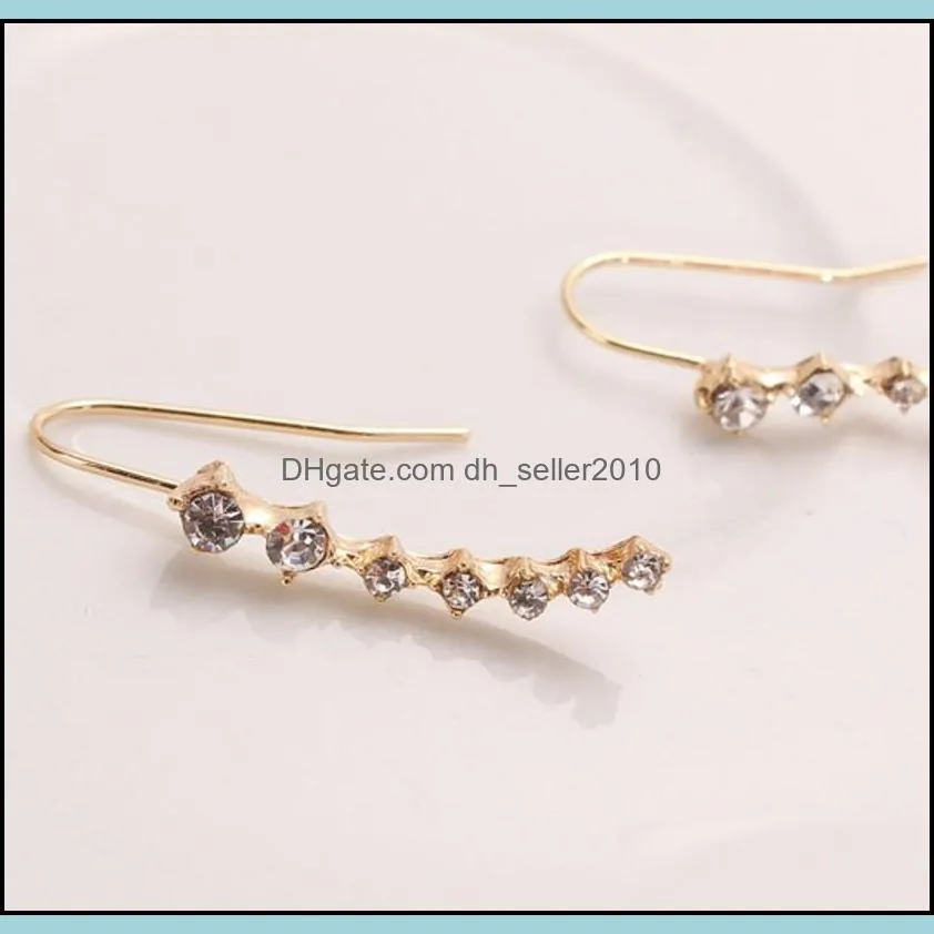 Big Dippe Rzircon Stud Ear Cuff Jewelry 7 Rhinestone Alloy Stars Silver Gold Plated Earring Woman