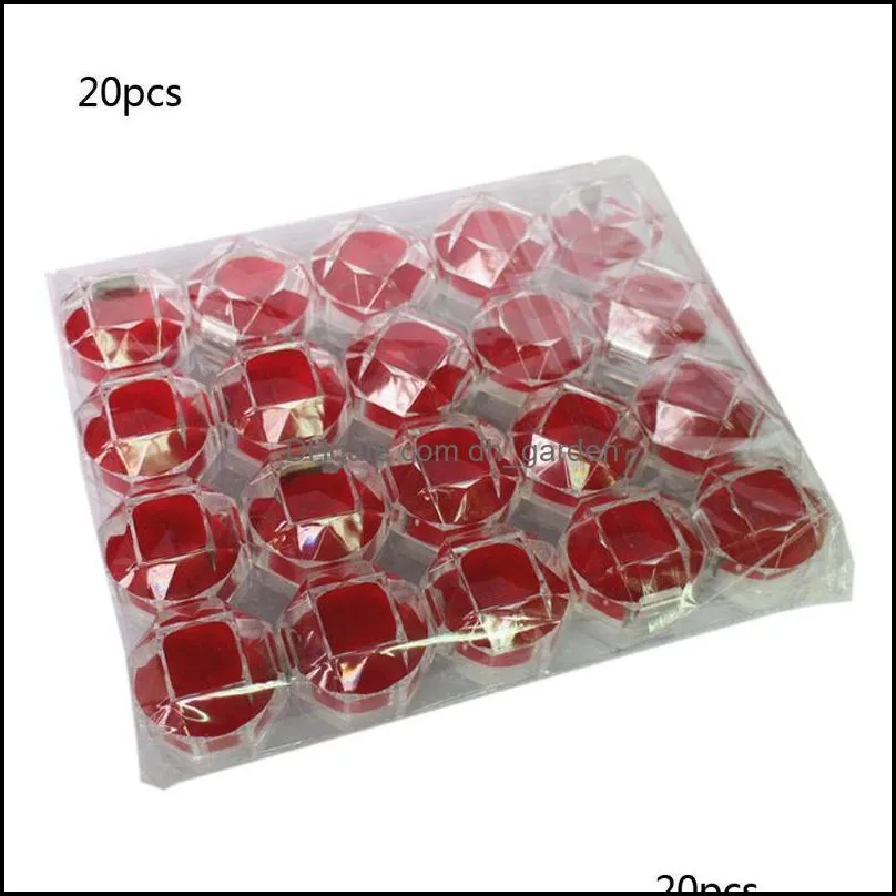 Jewelry Pouches Bags 20Pcs Ring Earring Box Acrylic Transparent Wedding Organizer Gift Stud Clear Travel Portable Brit22